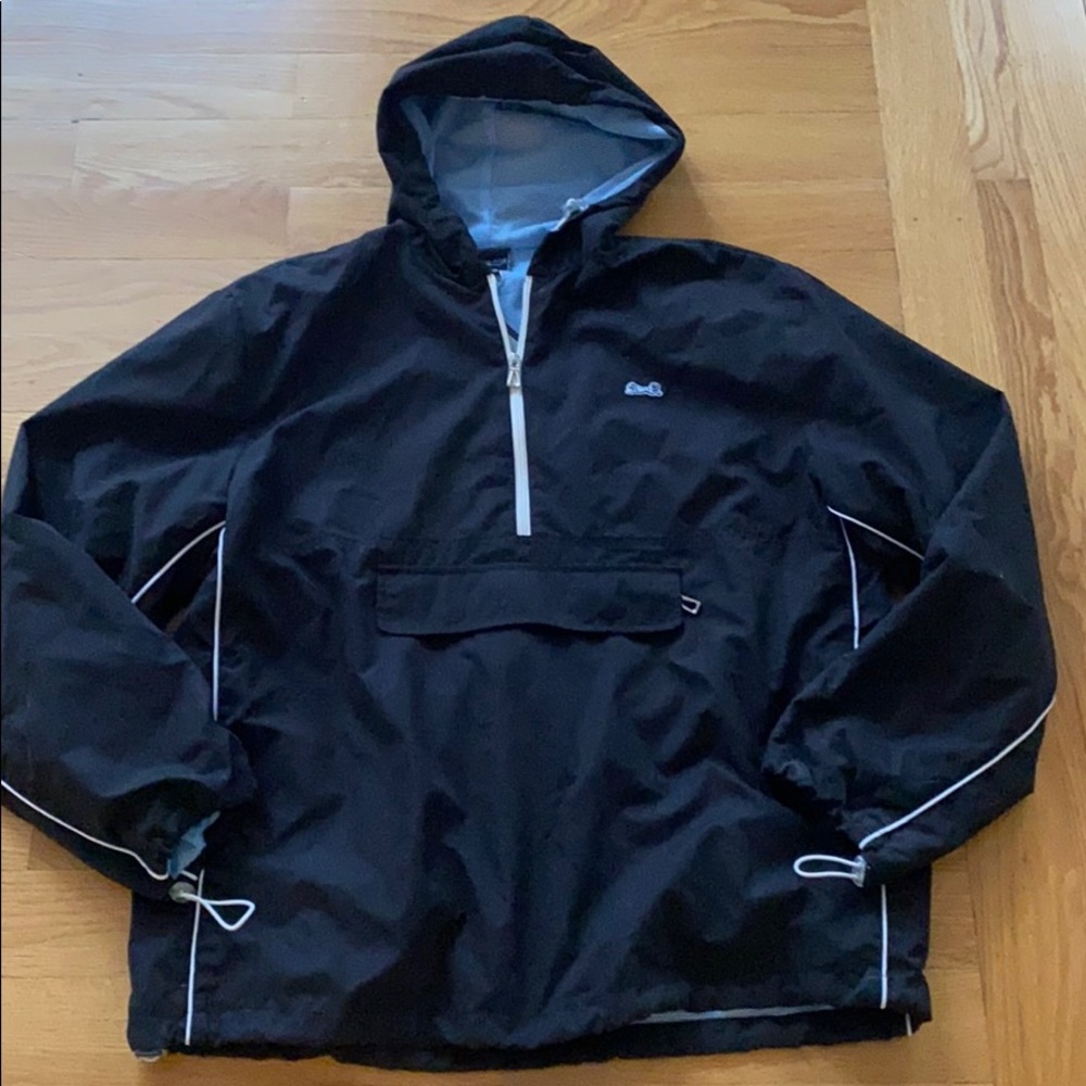 mens Le Tigre black hooded windbreaker